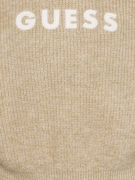 Guess Bluza Z Kapturem Z Dzianiny beige biała