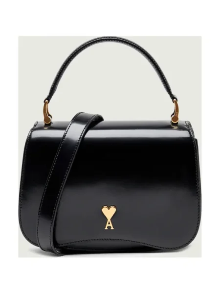 Geanta de piele Ami Paris din piele negru