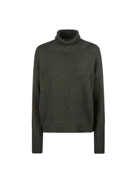 Sweter z golfem Aragona z kaszmiru zielony