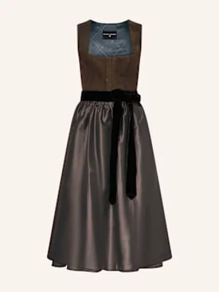 Kinga Mathe Sukienka Bawarska Latina Z Błyszczącą Przędzą braun brązowa