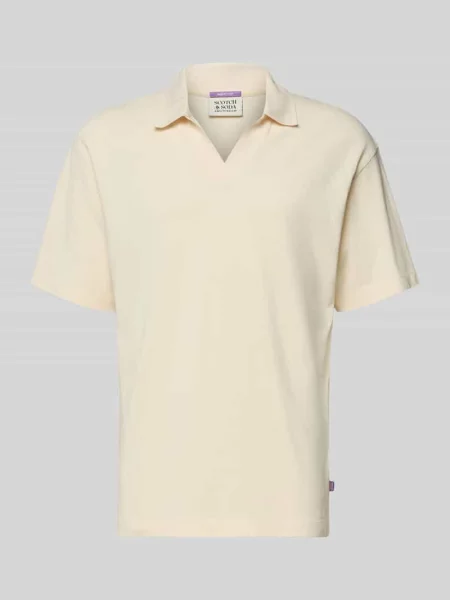 Koszulka polo o kroju relaxed fit z pikowanej dzianiny pique Scotch & Soda biała