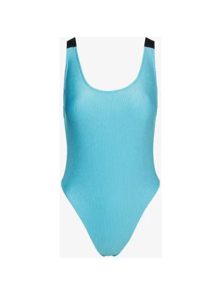 Calvin Klein Scoop Back Intensywny kostium kąpielowy jasnoniebieski L czarny