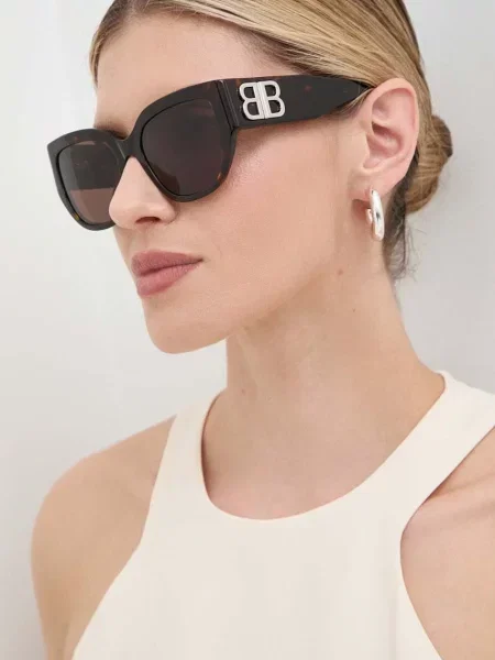 Слънчеви очила Balenciaga кафяво