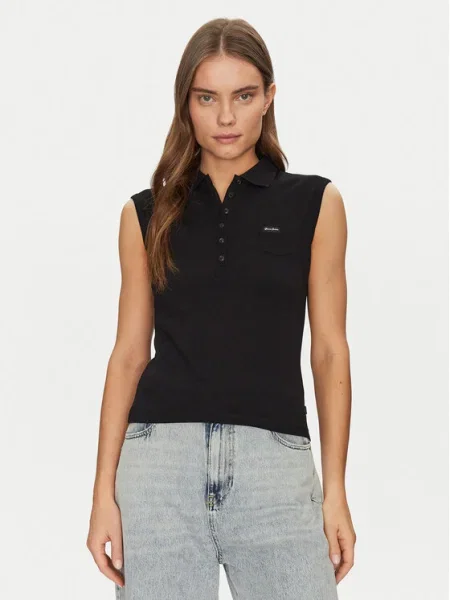 Guess Jeans Tricou polo negru