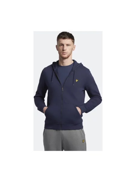 Bluza z kapturem Lyle & Scott z kapturem niebieska