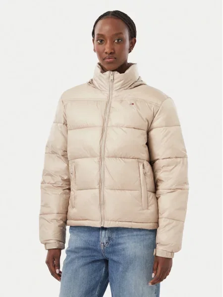 Tommy Jeans Prechodná bunda ESS tmavošedá béžová