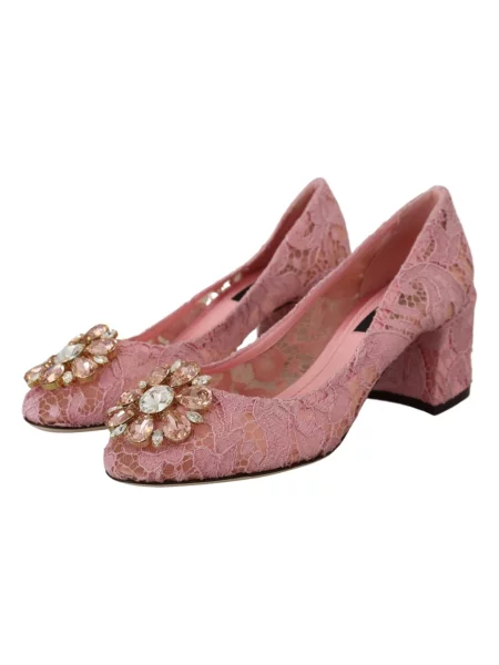 Czółenka Dolce And Gabbana skórzana różowa