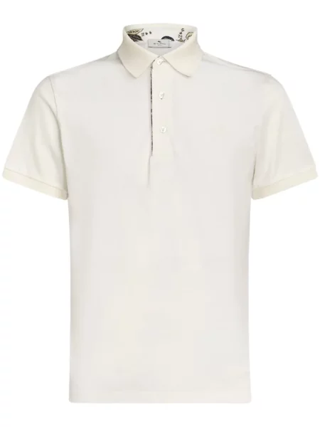 Polo Etro cu broderie alb