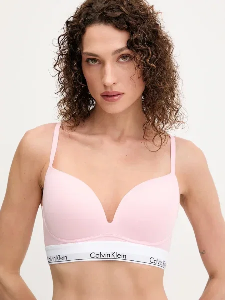 Сутиен Calvin Klein Underwear с изчистен дизайн червено
