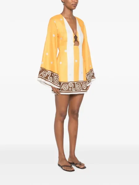 Rochie mini Cala De La Cruz cu dungi galben