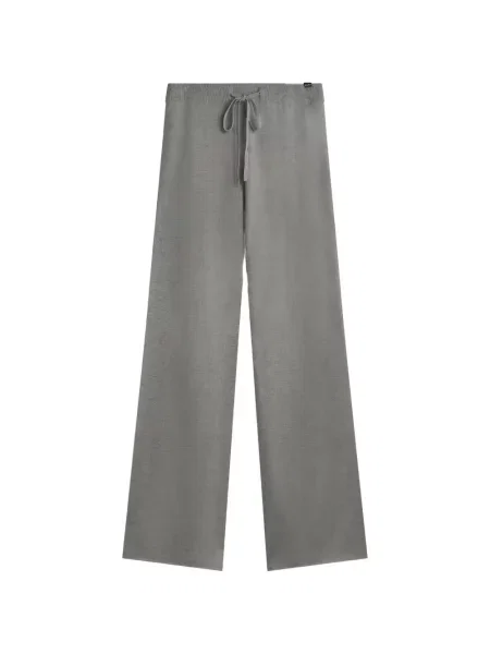 Pantaloni Ecoalf de lână cu cordon gri