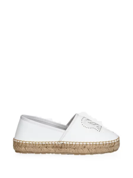 Espadrile Love Moschino cu motiv cu inimi alb
