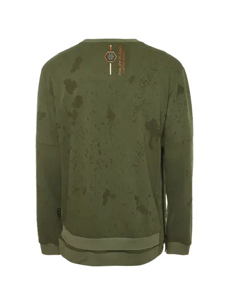Pulover Philipp Plein zdrențuiți verde