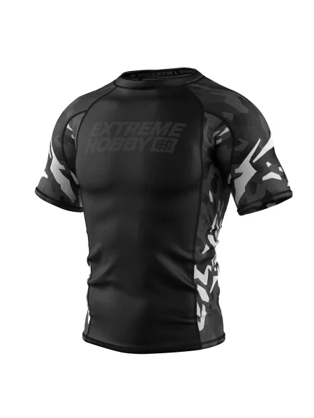 Koszulka Rashguard MMA na Siłownię EXTREME HOBBY BLACK PANTHER biała