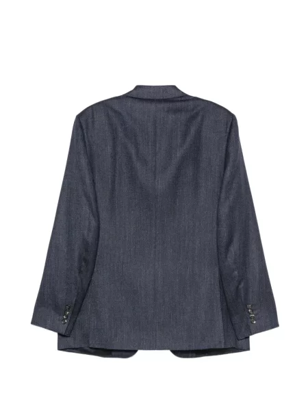 Geacă Canali cu model herringbone albastru