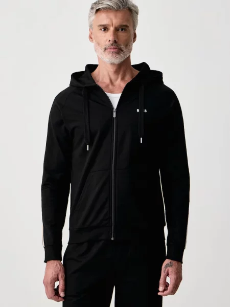 BOSS hanorac de loungewear pentru bărbați din Iconic Hooded Jacket negru