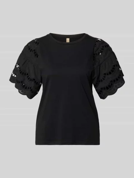 T-shirt z haftem angielskim model LORAINE' Soyaconcept czarna
