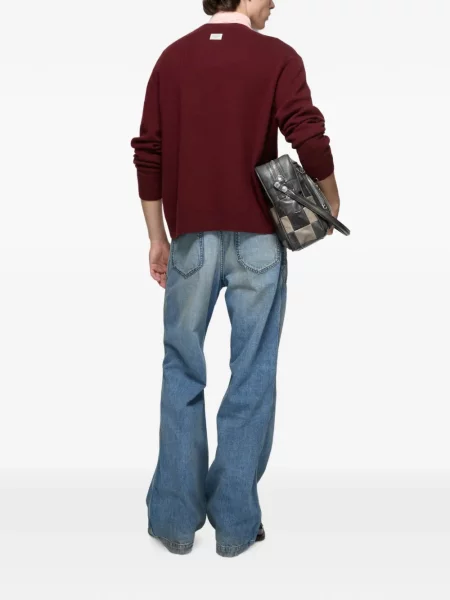 Pulover Acne Studios cu decolteu rotund roșu
