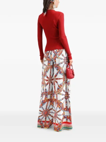 Hlače Dolce & Gabbana s printom puplin bijela