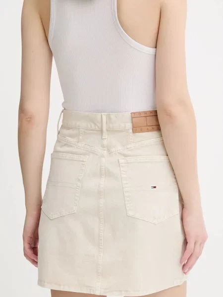 Džínová sukně Tommy Jeans mini béžová
