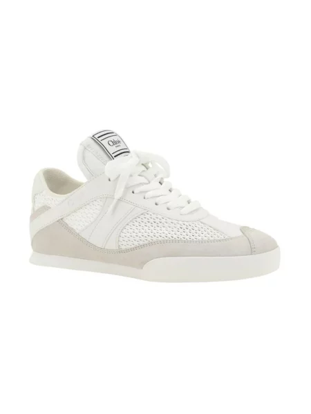 Sneakersy Chloe skórzane z logo brązowe