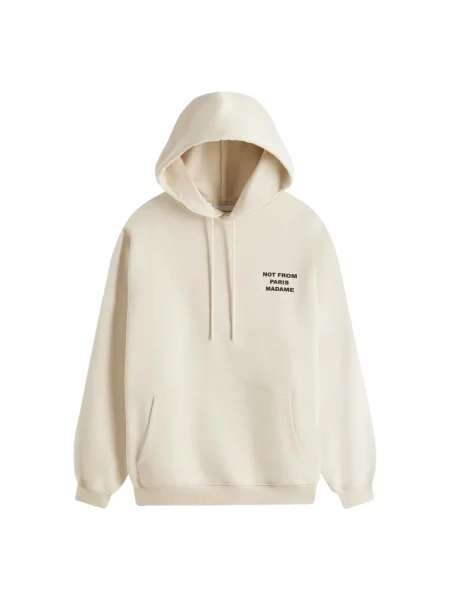 Drole de Monsieur Bluzy Mężczyzna XL Bluza z Kapturem z Napisem beżowy