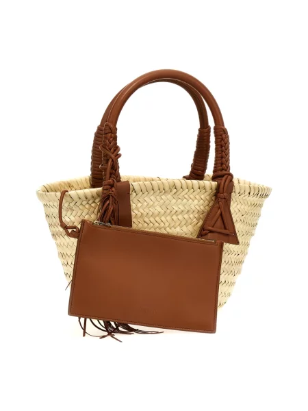 Mała torebka skórzana Alanui skórzana beżowa