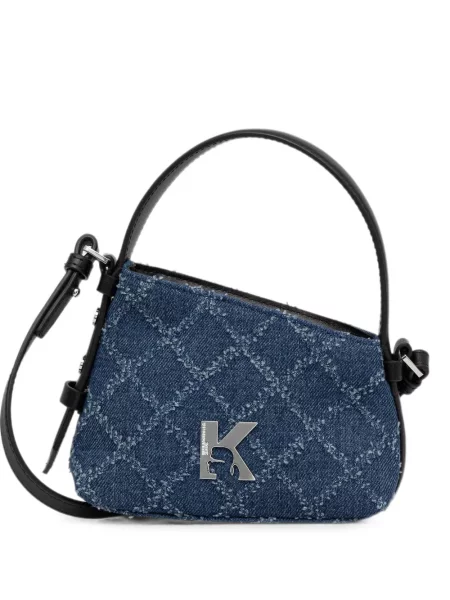 Matlasat geanta crossbody Karl Lagerfeld Jeans cu autograf albastru