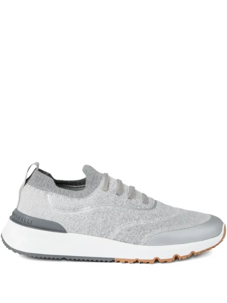 Sneakerși Brunello Cucinelli tricotate gri