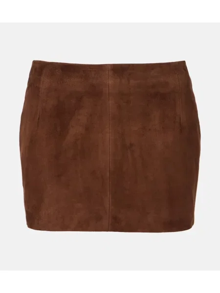 Spódnica Nour Hammour zamszowa brązowa