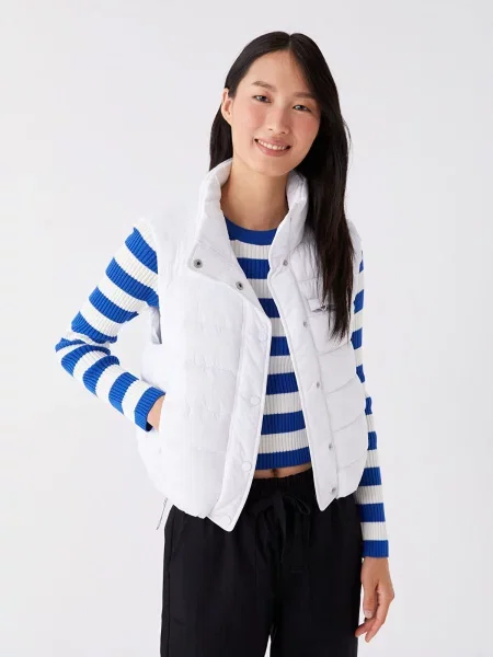 Kołnierzykowy kamizelka Lc Waikiki czarna