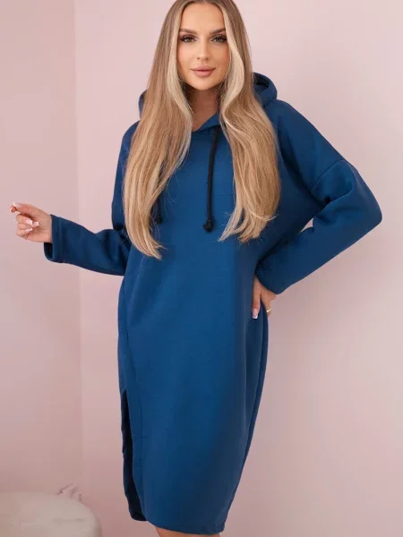 Sukienka jeansowa Kesi z kapturem garniturowa niebieska