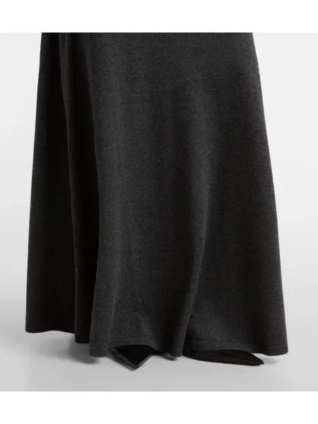 Fusta maxi Balenciaga cu talie înaltă de lână gri