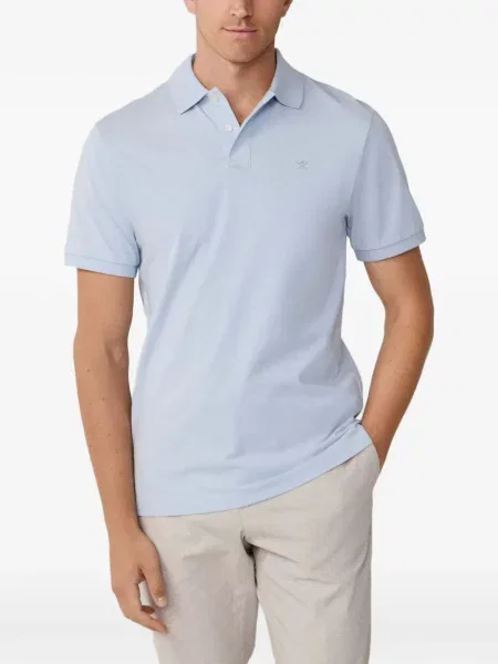 Tricou polo Hackett London cu broderie albastru