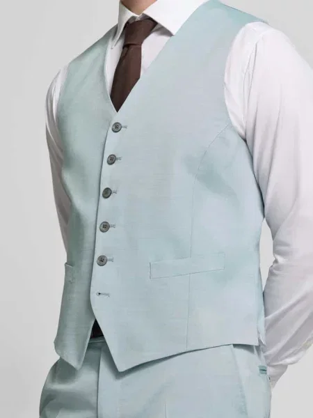 Kamizelka w kroju regular fit z mieszanki z dekoltem w serek Joop! Collection miętowa