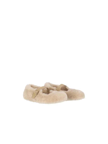 Balerinki Birkenstock skórzane beżowe