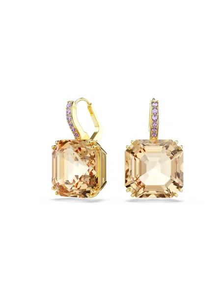 Swarovski Cercei caramel / auriu / mov lavandă maro
