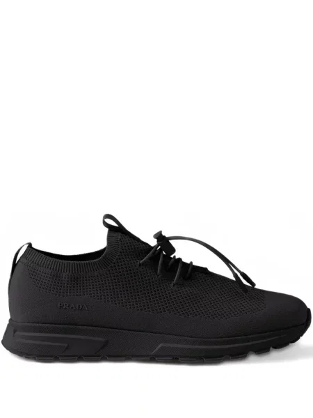 Sneakerși Prada din dantelă negru