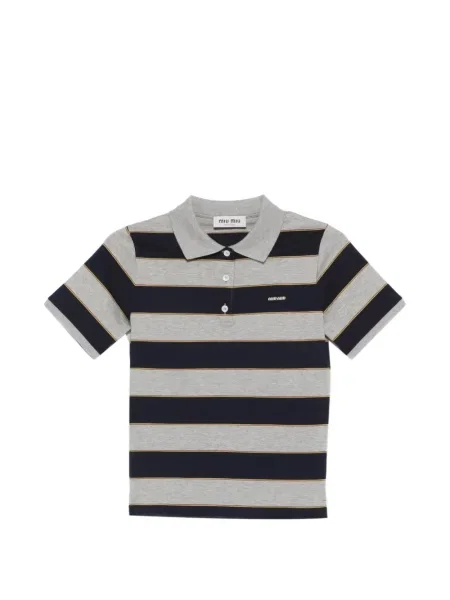 Koszulka polo Miu Miu w paski szara