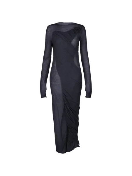 Rochie maxi Issey Miyake tricotate drapată albastru