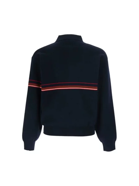 Dzianinowy sweter Versace z logo niebieski