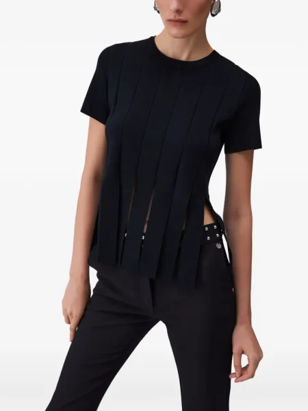 Pulover Liu Jo cu franjuri scurt negru