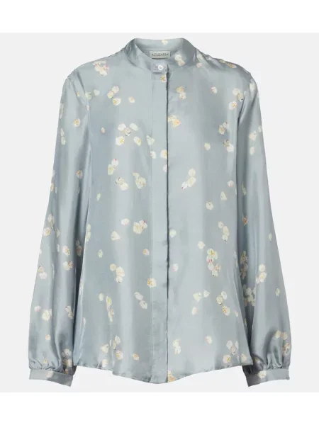 Cămașă Altuzarra de mătase cu model floral albastru