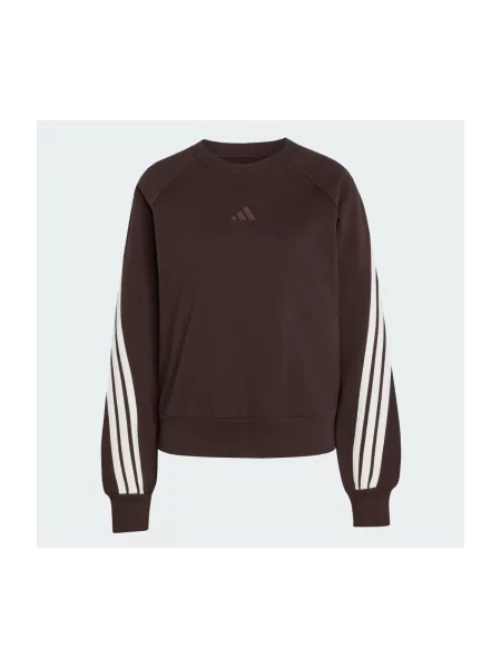 Pruhovaná mikina Adidas Sportswear hnedá