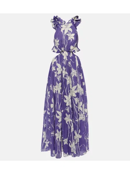 Rochie maxi Zimmermann cu model floral de costum violet