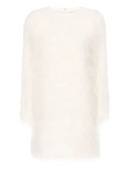 Rochie mini Loulou De Saison cu franjuri alb
