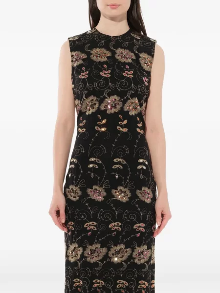 Rochie Givenchy cu broderie cu model floral negru