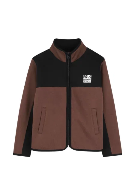 Dětska mikina na zip Hugo hnědá