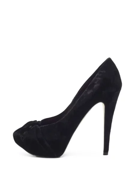 Pantofi cu toc Gina cu volane negru