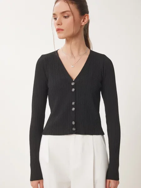 Happiness İstanbul Geacă tricotată negru